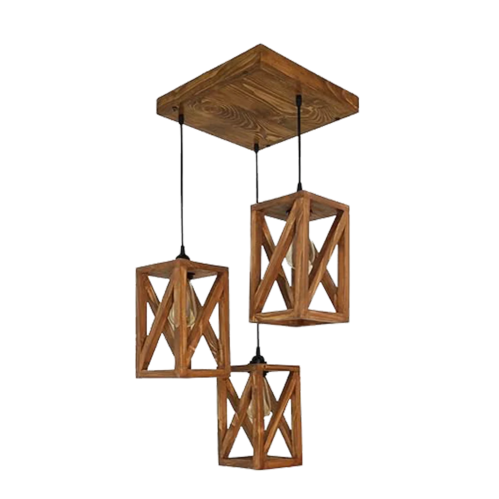 3 Creative Decorative Wooden Hanging Light for Ceiling