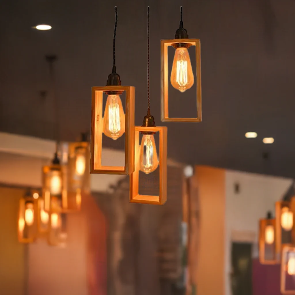 3 Decorative Wooden Hanging Light for Ceiling - Image 2
