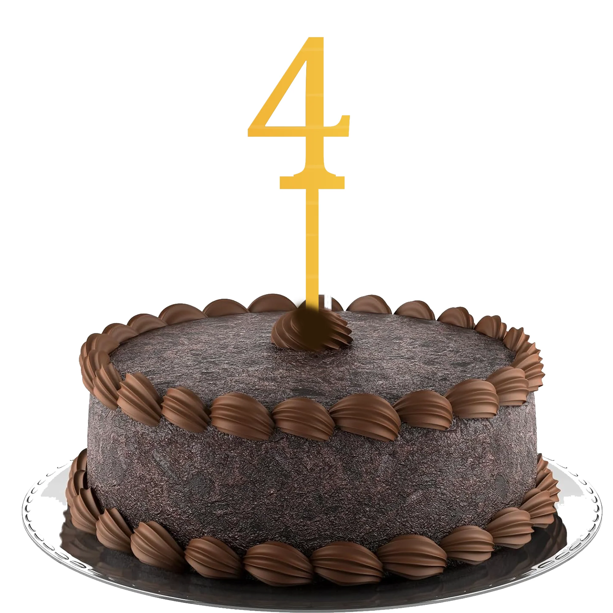 4 Number Cake Topper