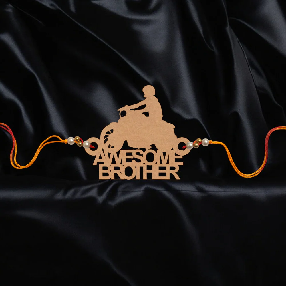 Awesome Bhai Wooden Rakhi ( My Bike ) - Image 3