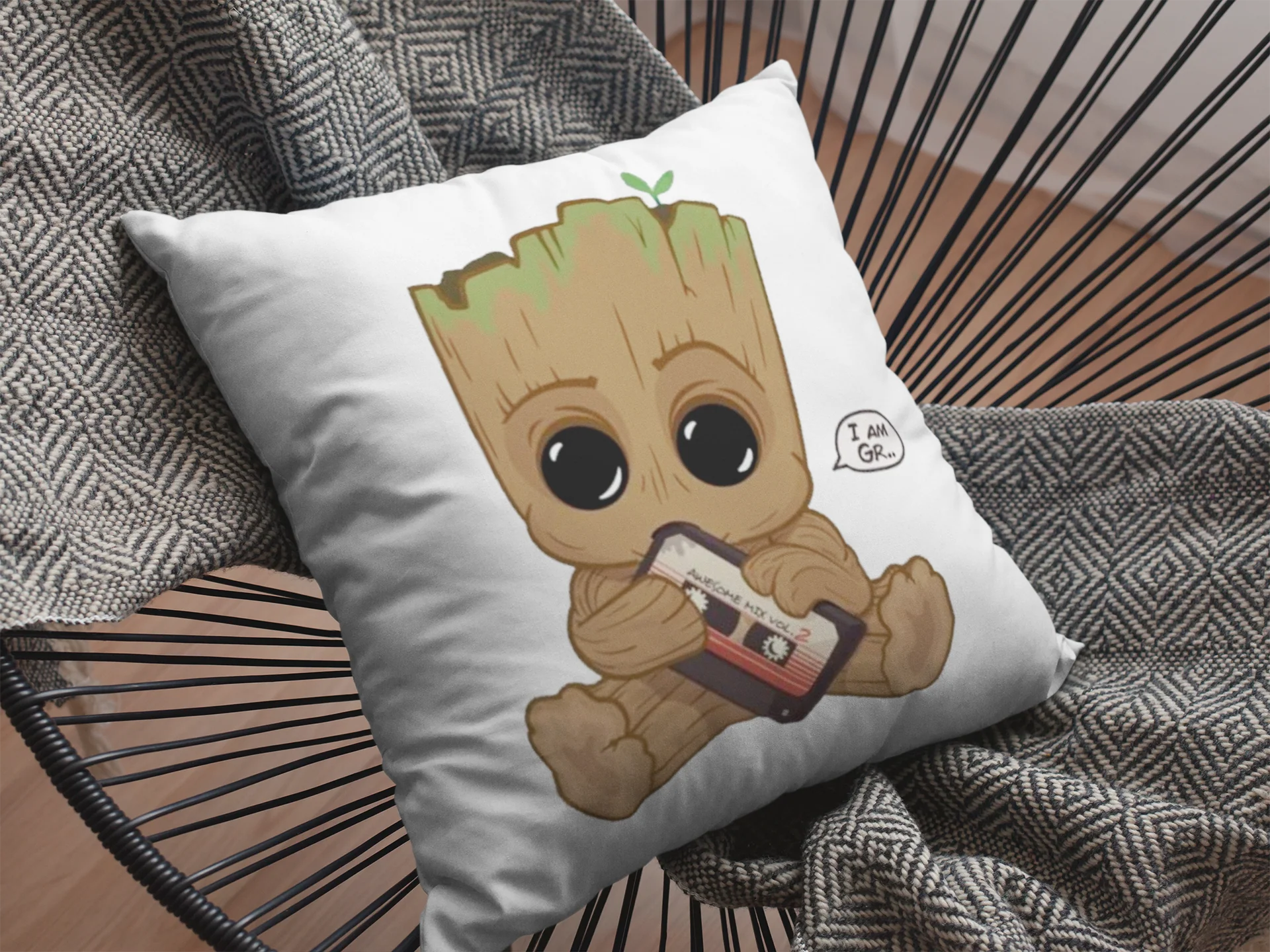 Baby Groot Printed Cushion - Image 2