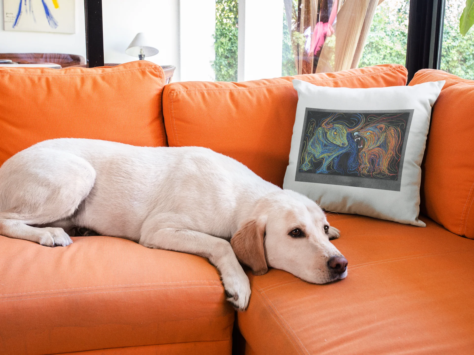 Bull And Bear Printed Cushion - Image 3