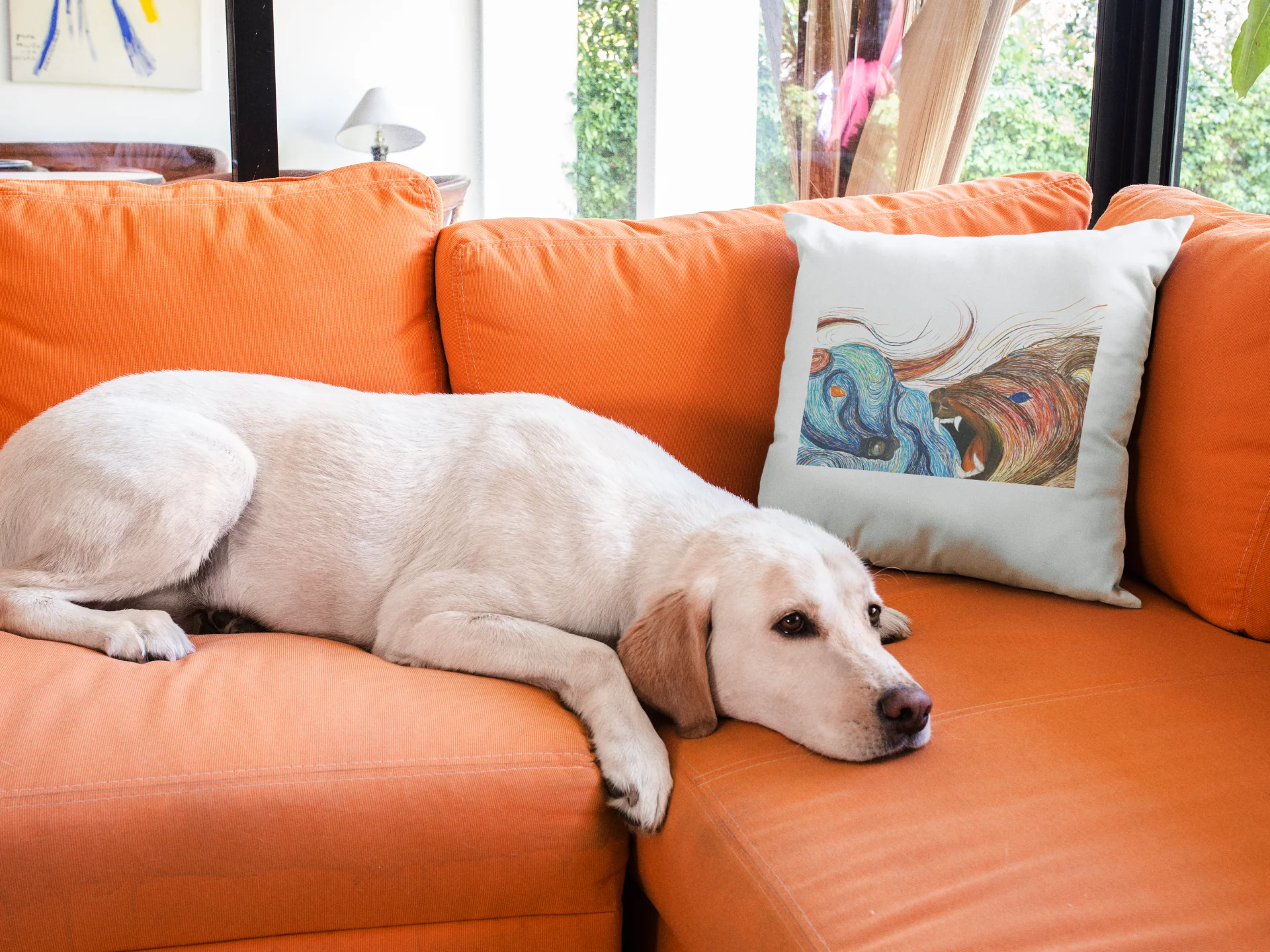 Bull And Bear Printed Cushion - Image 3