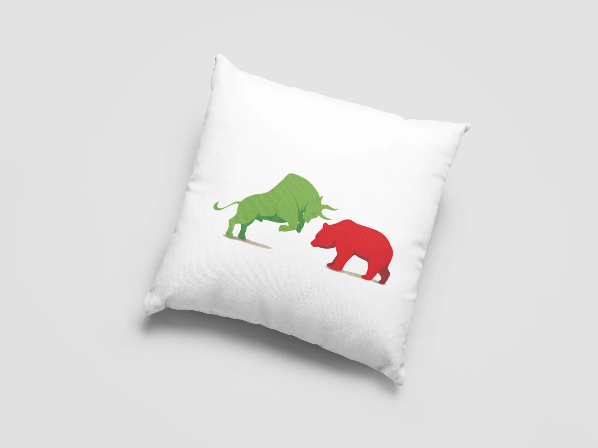 Bull And Bear Printed Cushion