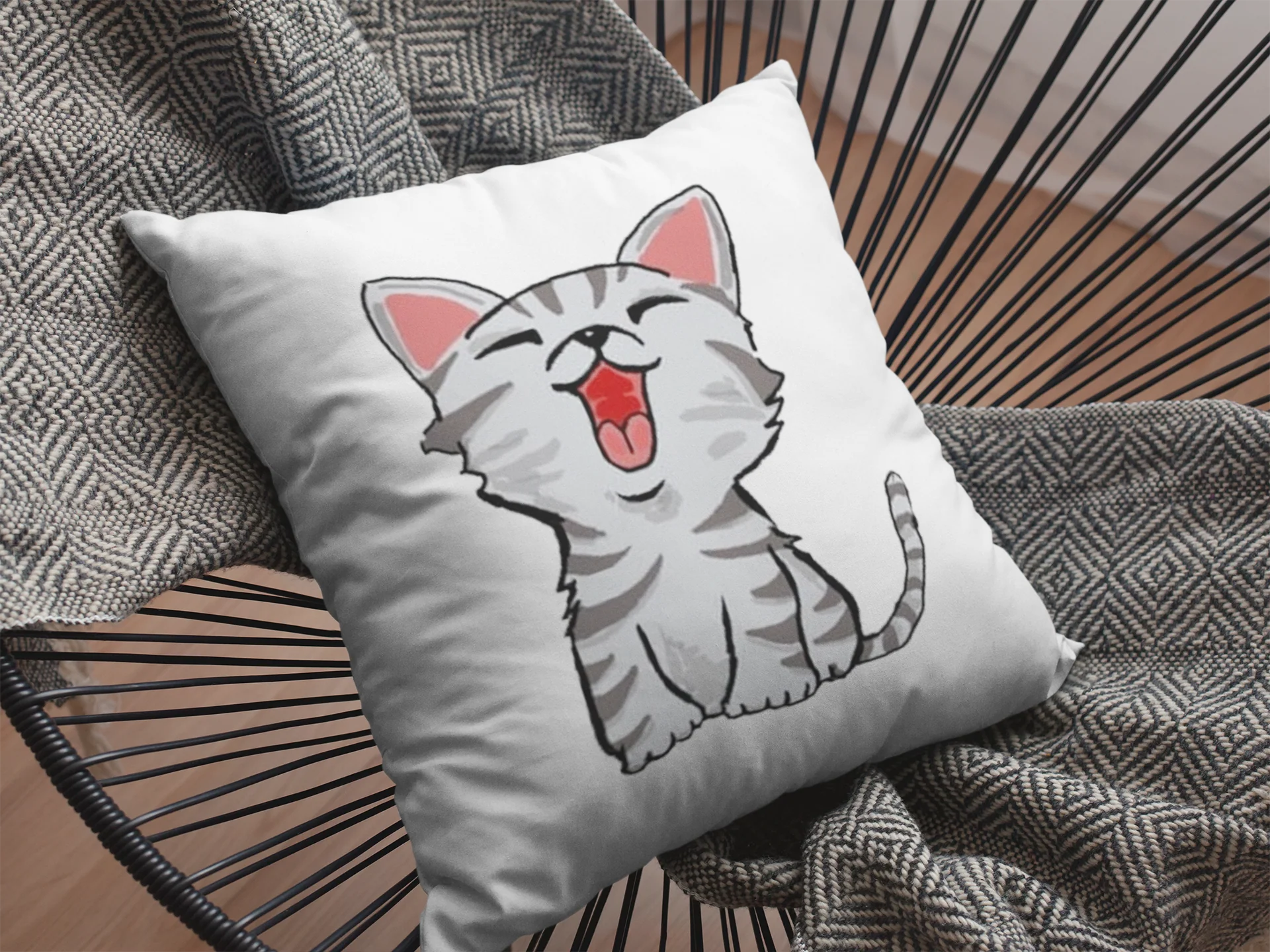 Cat Printed Cushion - Image 2