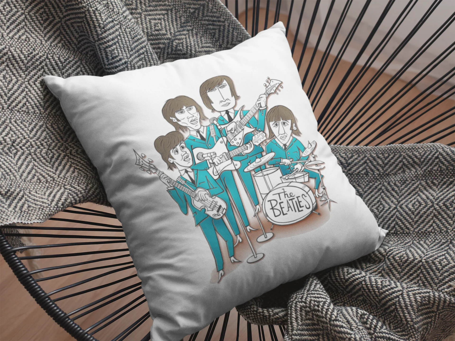 Beatles Printed Cushion - Image 2