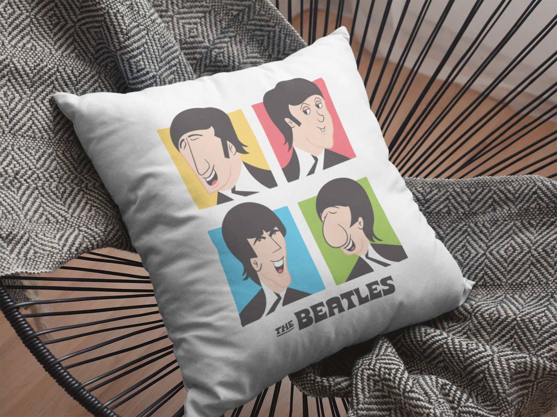 Beatles Printed Cushion - Image 2