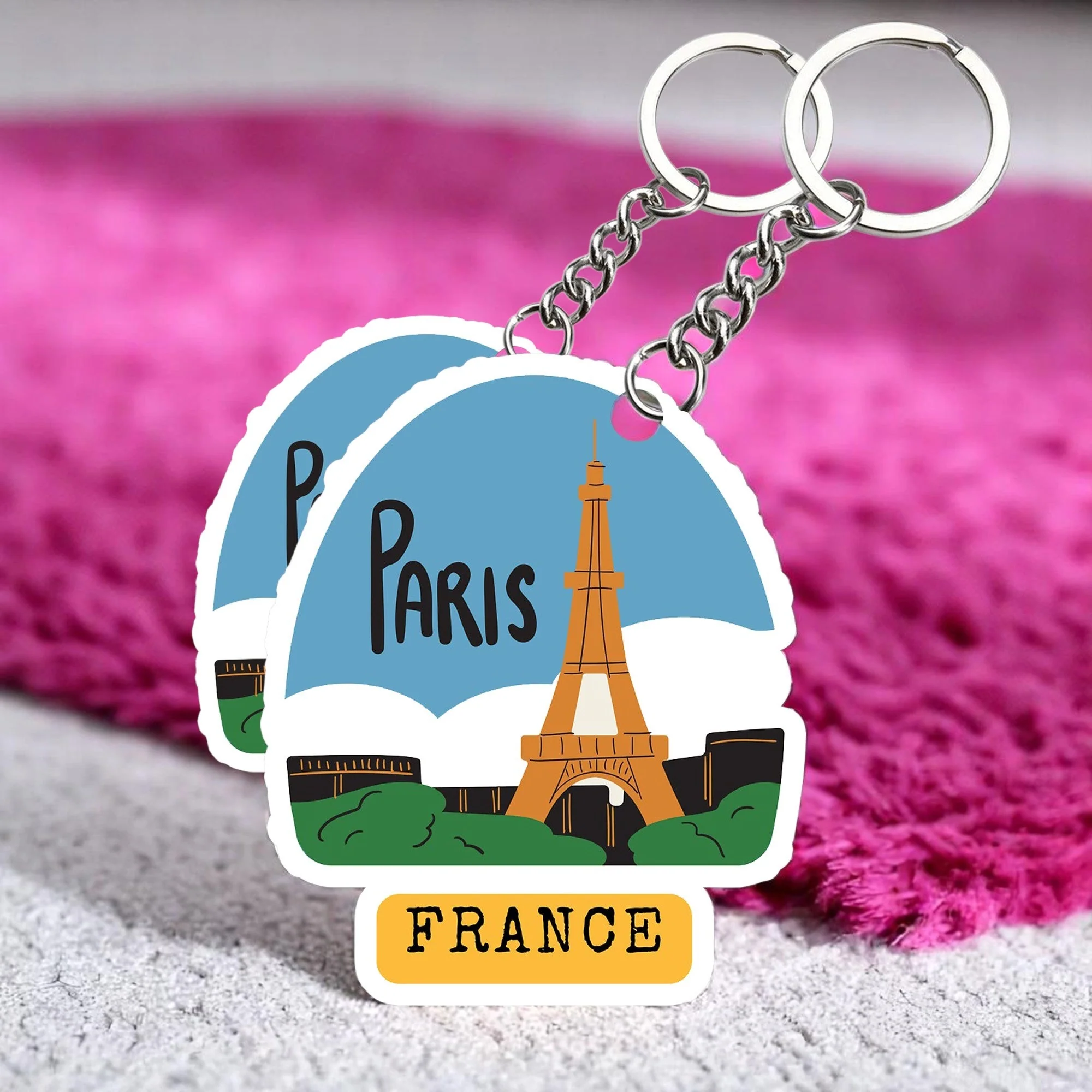 Beautiful Paris Key chain ( Set of 2 )