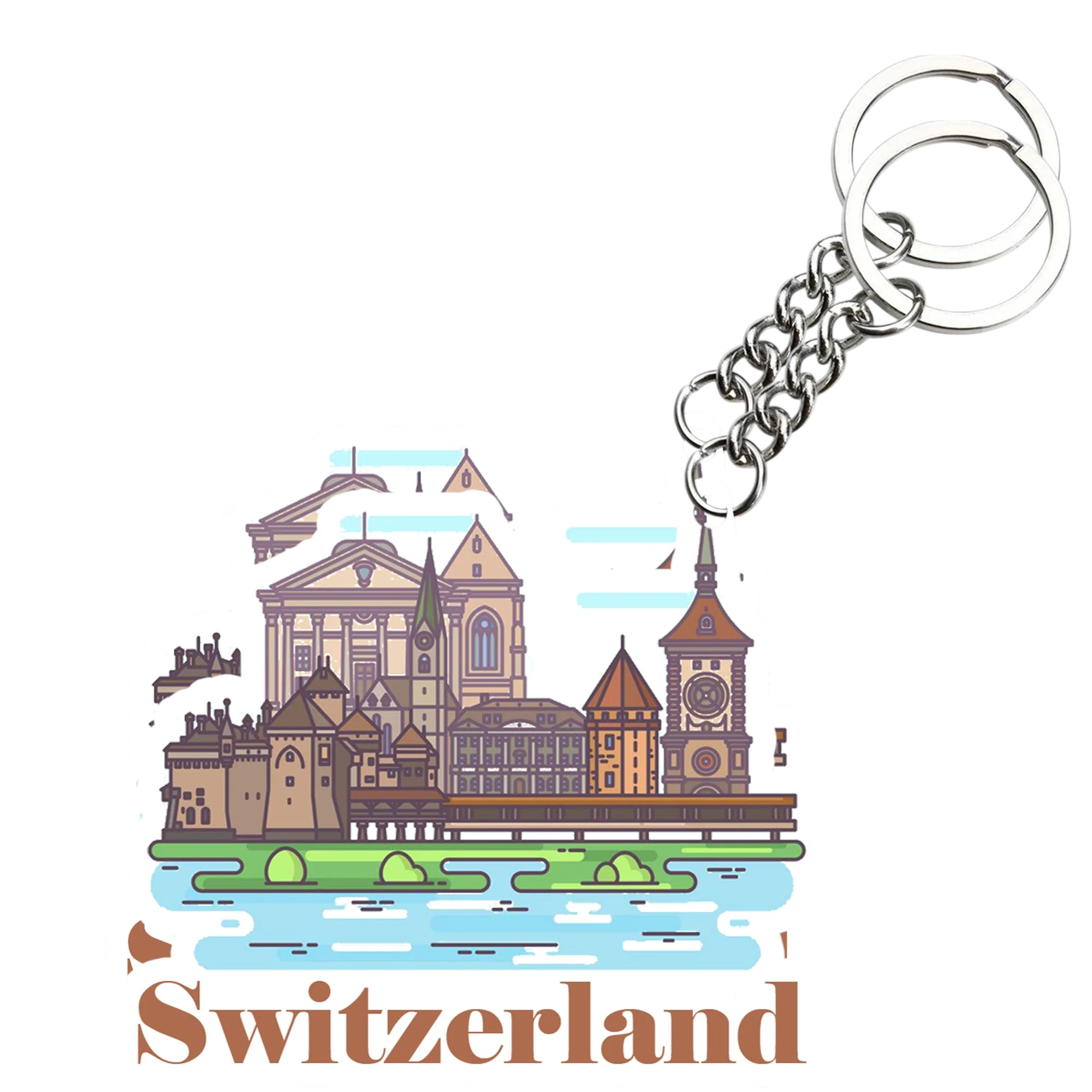 Beautiful Switzerland City Key chain ( Set of 2 ) - Image 2