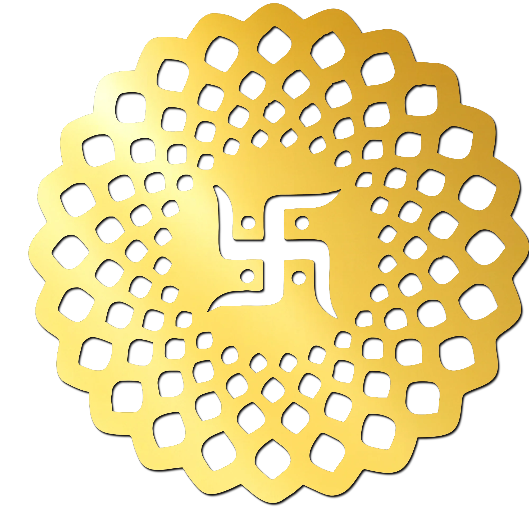 Beauty Swastika Golden Acrylic Cutout Design for Resin Art / Art and Craft