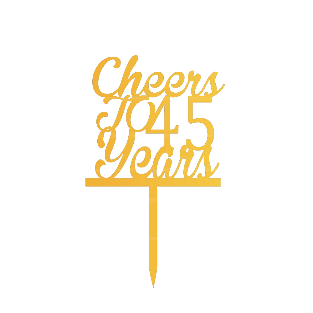 Cheers TO 45 Year Cake Topper - Image 2