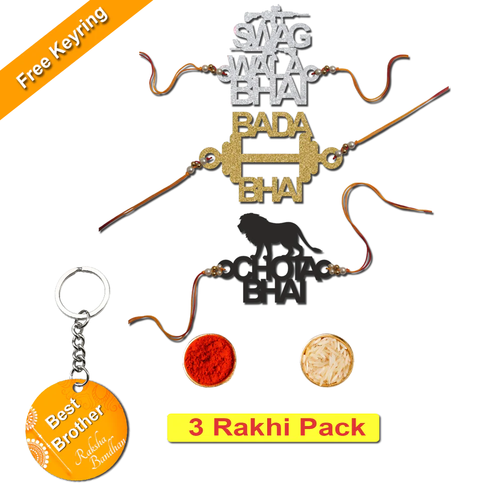 Combo Rakhi Set with Free Keychain for Rakshabandhan (Chota Bhai )