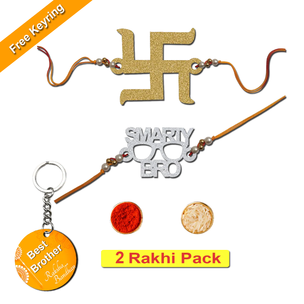 Combo Rakhi Set with Free Keychain for Rakshabandhan (Smarty Brother )