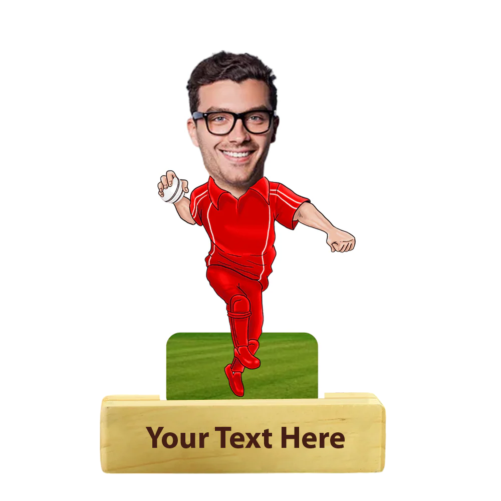 Cricket Time Personalized Caricature