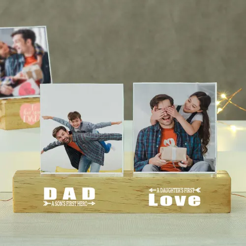 Customized Block Photo Frames for Dad - Set of 4 - Image 3