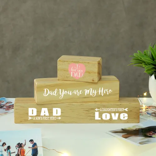 Customized Block Photo Frames for Dad - Set of 4 - Image 4