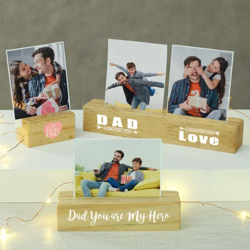 Customized Block Photo Frames for Dad - Set of 4 - Image 5