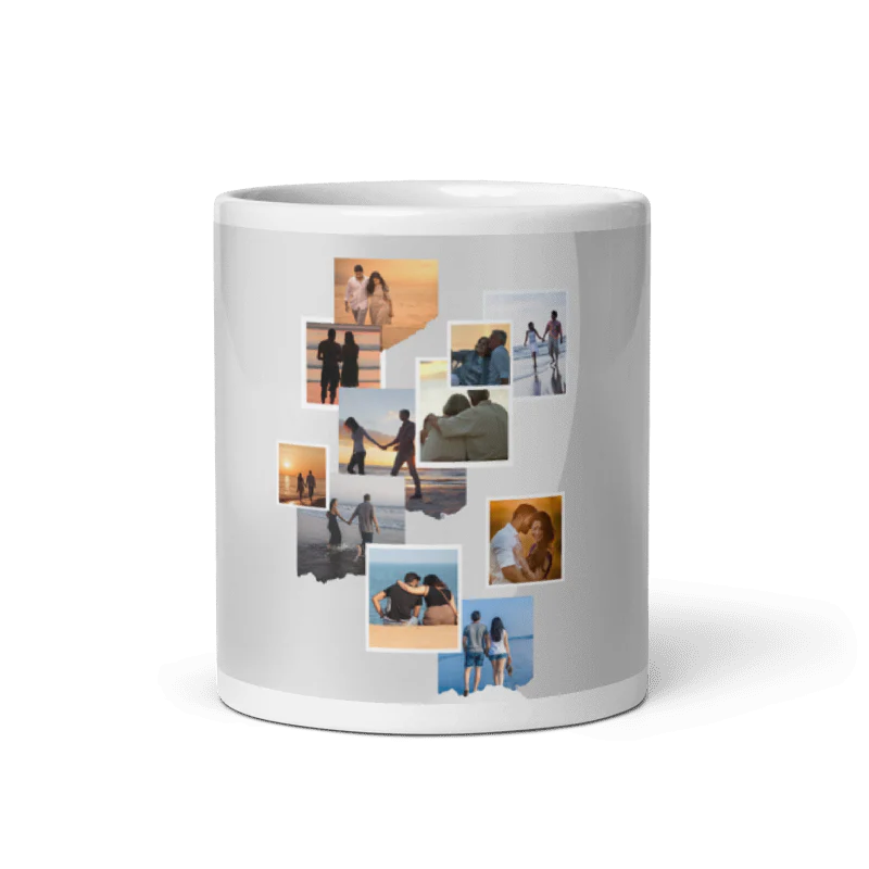 Customized Coffee Mug - Add Your Own Photo -10 Photo Frame Pattern