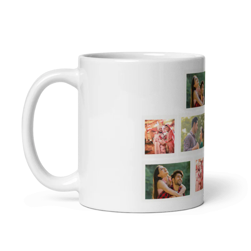 Customized Coffee Mug - Add Your Own Photo -10 Photo Frame Pattern - Image 2