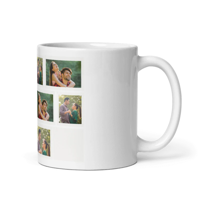 Customized Coffee Mug - Add Your Own Photo -10 Photo Frame Pattern - Image 3