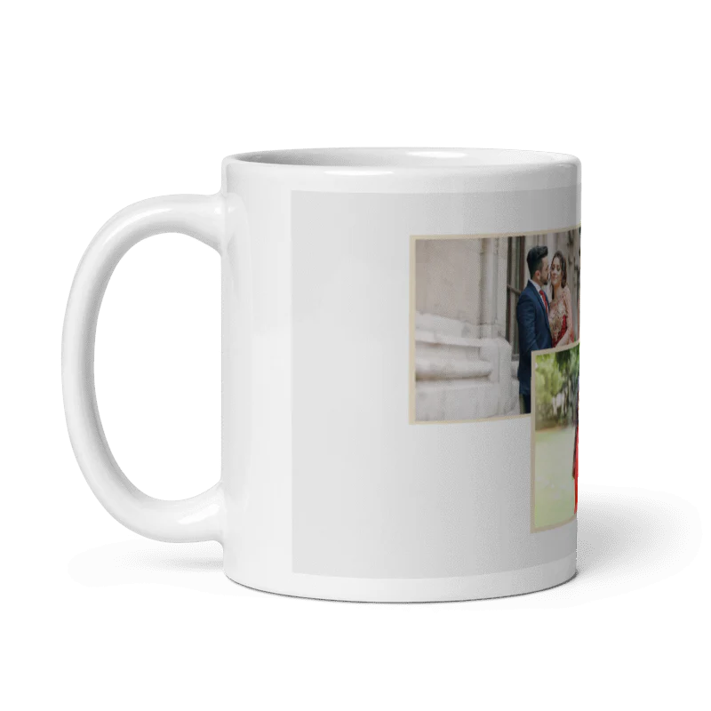 Customized Coffee Mug - Add Your Own Photo -3 Photo Frame Pattern - Image 2