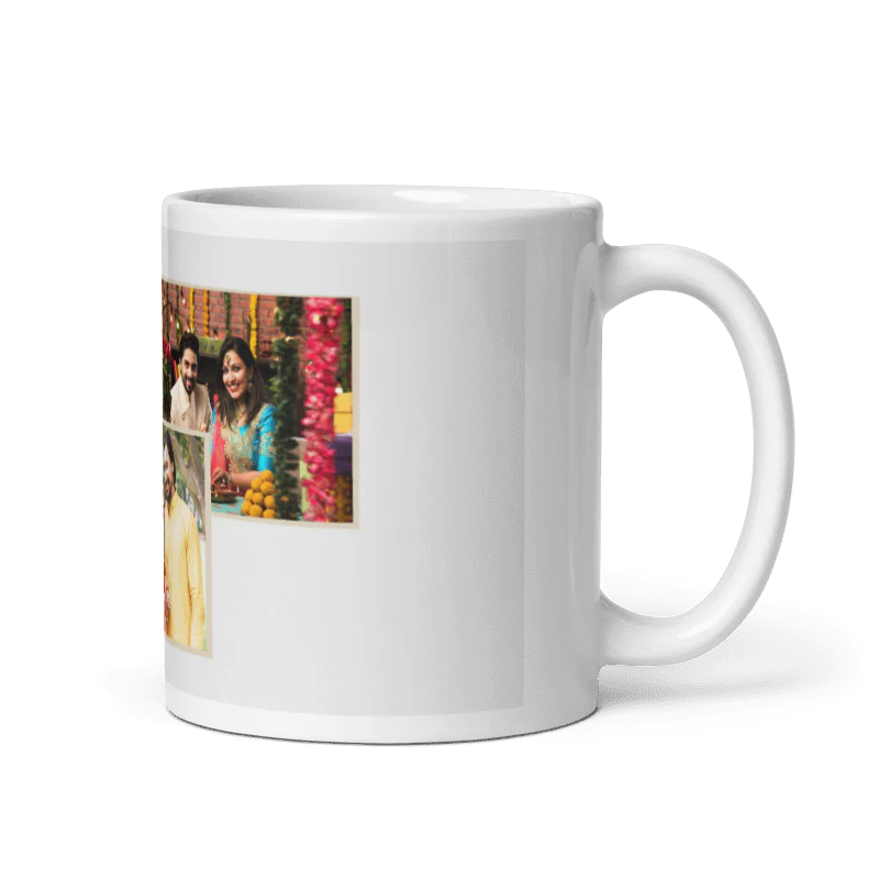 Customized Coffee Mug - Add Your Own Photo -3 Photo Frame Pattern - Image 3