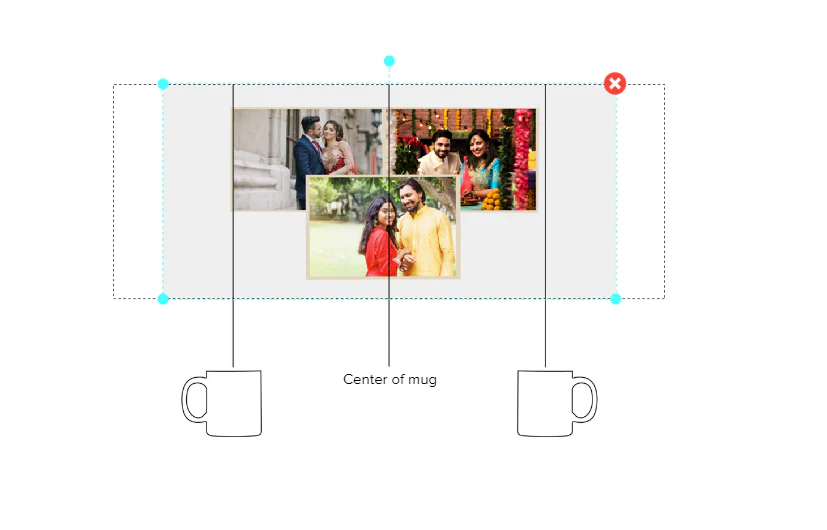 Customized Coffee Mug - Add Your Own Photo -3 Photo Frame Pattern - Image 4