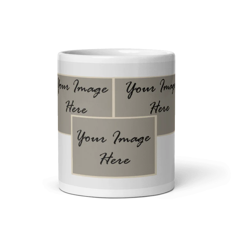 Customized Coffee Mug - Add Your Own Photo -3 Photo Frame Pattern - Image 5