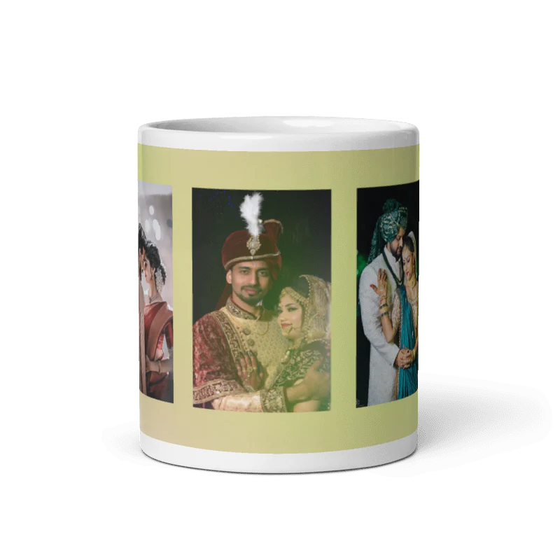 Customized Coffee Mug - Add Your Own Photo -3 Photo Frame Pattern
