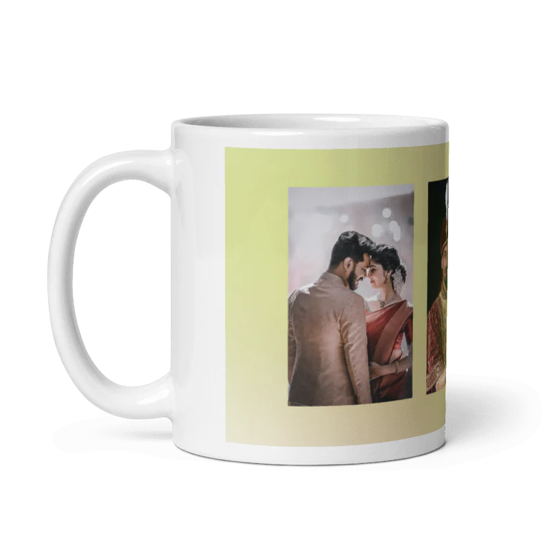 Customized Coffee Mug - Add Your Own Photo -3 Photo Frame Pattern - Image 2
