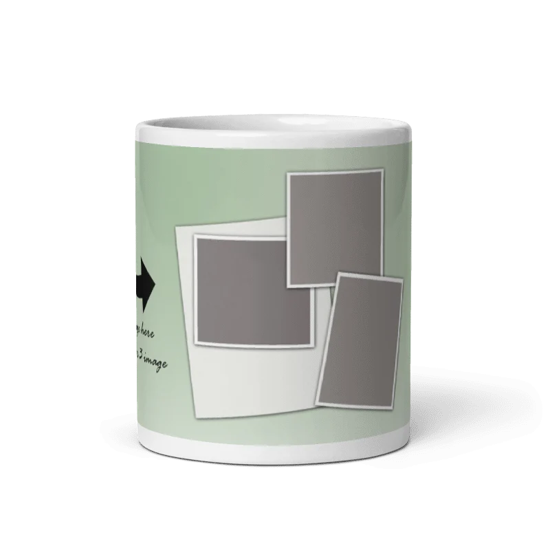 Customized Coffee Mug - Add Your Own Photo -3 Photo Frame Pattern - Image 5