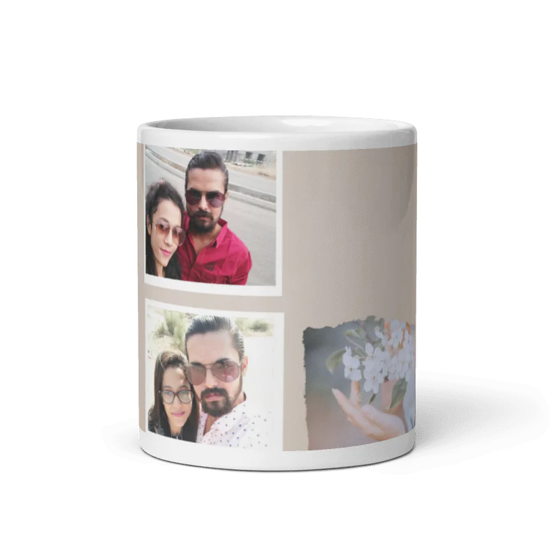 Customized Coffee Mug - Add Your Own Photo -3 Photo Frame Pattern