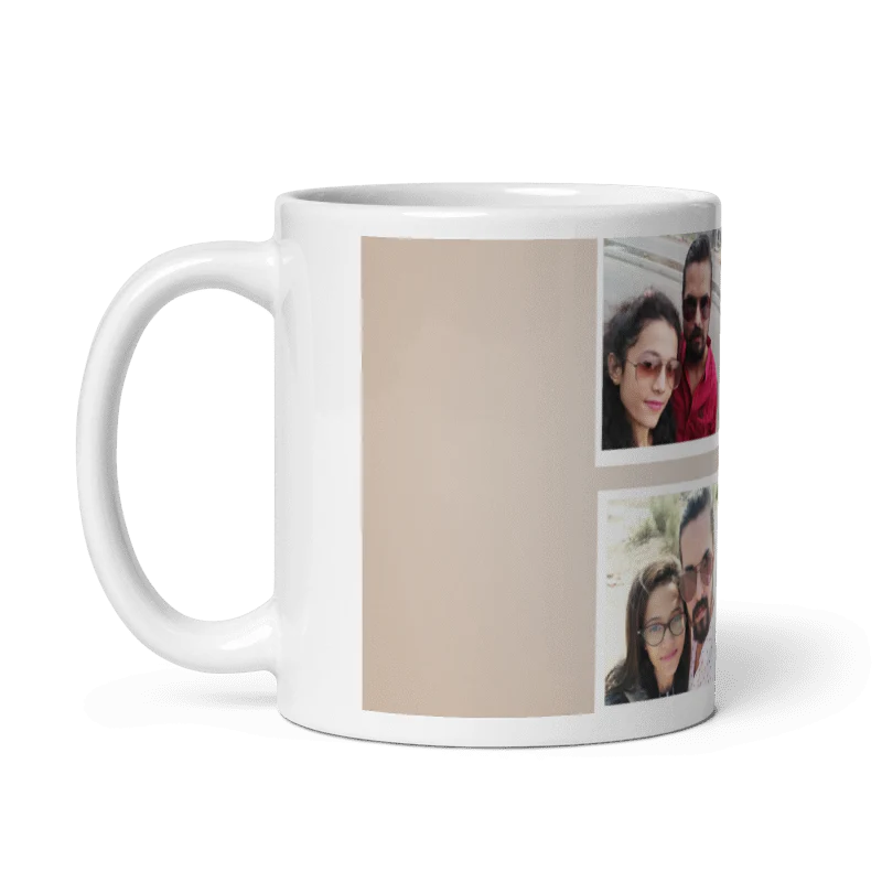 Customized Coffee Mug - Add Your Own Photo -3 Photo Frame Pattern - Image 2