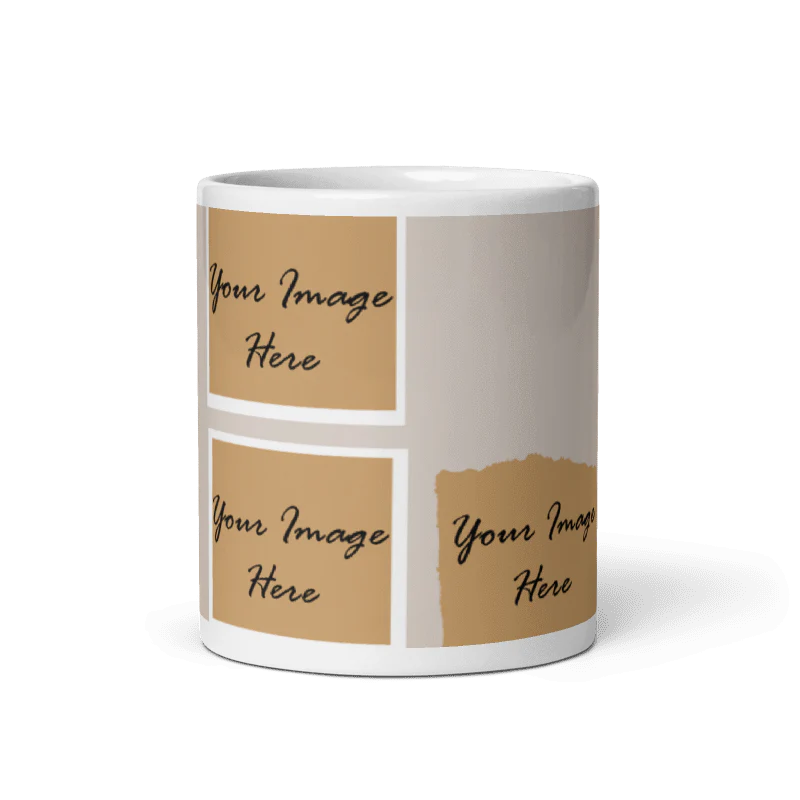 Customized Coffee Mug - Add Your Own Photo -3 Photo Frame Pattern - Image 5