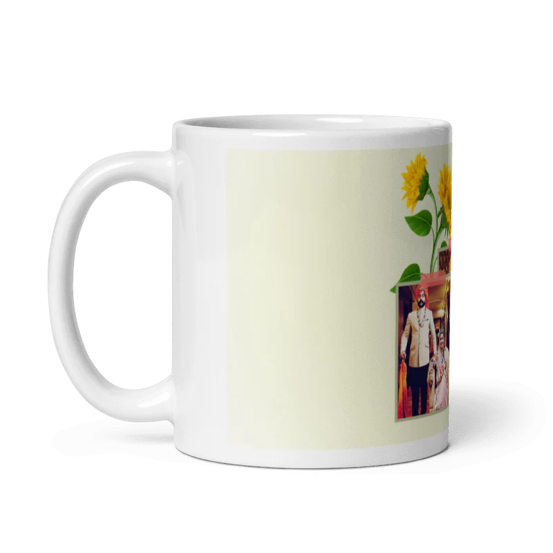 Customized Coffee Mug - Add Your Own Photo -3 Photo Frame Pattern - Image 2