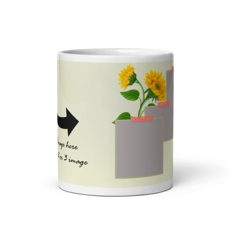 Customized Coffee Mug - Add Your Own Photo -3 Photo Frame Pattern - Image 4