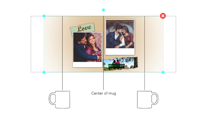 Customized Coffee Mug - Add Your Own Photo -3 Photo Frame Pattern - Image 4