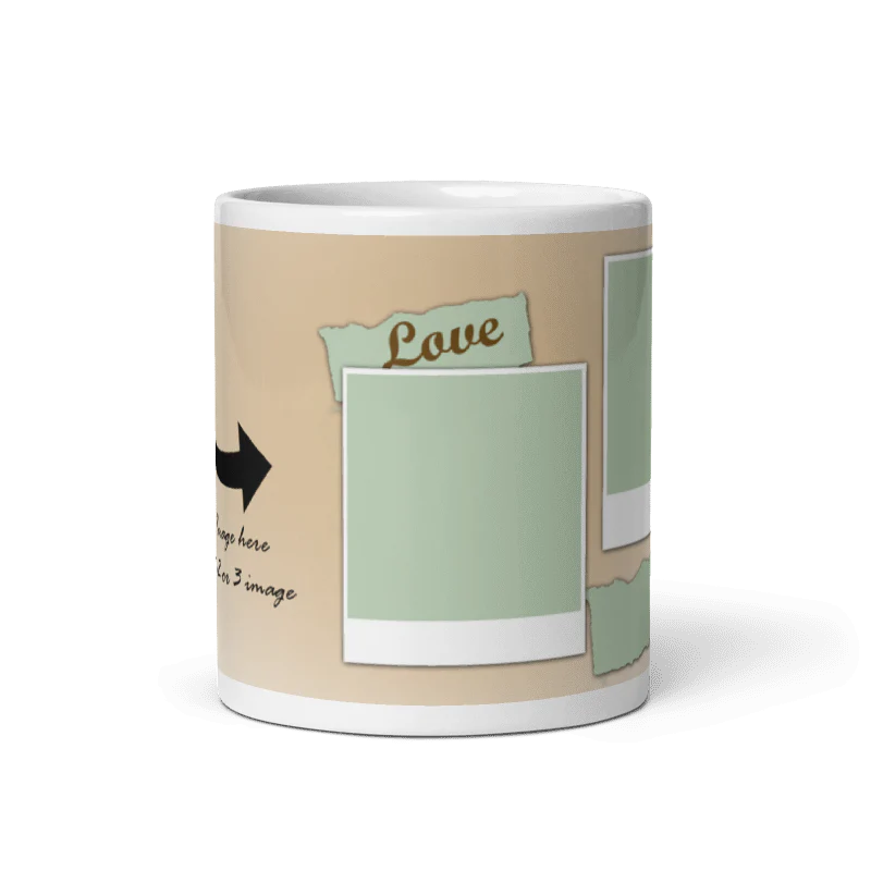 Customized Coffee Mug - Add Your Own Photo -3 Photo Frame Pattern - Image 5