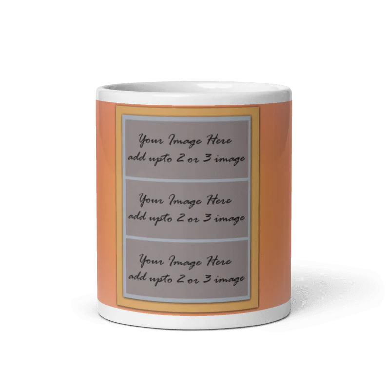 Customized Coffee Mug - Add Your Own Photo -3 Photo Frame Pattern - Image 5