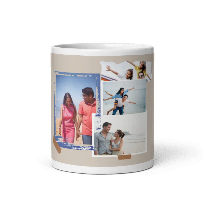 Customized Coffee Mug - Add Your Own Photo -4 Photo Frame Pattern