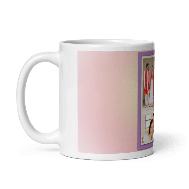 Customized Coffee Mug - Add Your Own Photo -4 Photo Frame Pattern - Image 2