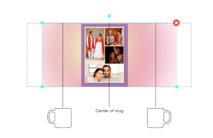 Customized Coffee Mug - Add Your Own Photo -4 Photo Frame Pattern - Image 4