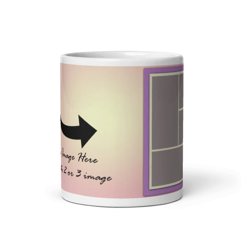 Customized Coffee Mug - Add Your Own Photo -4 Photo Frame Pattern - Image 5
