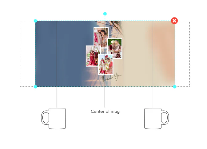 Customized Coffee Mug - Add Your Own Photo -4 Photo Frame Pattern - Image 4