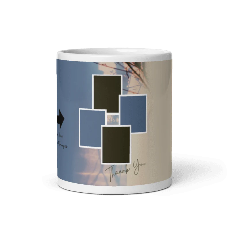 Customized Coffee Mug - Add Your Own Photo -4 Photo Frame Pattern - Image 5