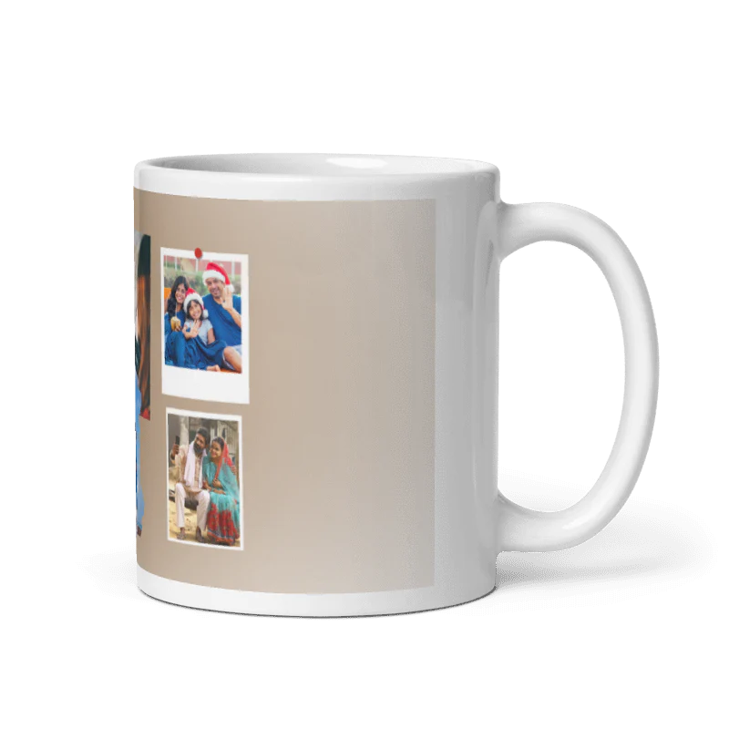 Customized Coffee Mug - Add Your Own Photo -4 Photo Frame Pattern - Image 3
