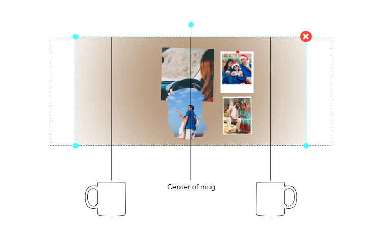 Customized Coffee Mug - Add Your Own Photo -4 Photo Frame Pattern - Image 4