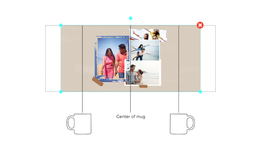 Customized Coffee Mug - Add Your Own Photo -4 Photo Frame Pattern - Image 4