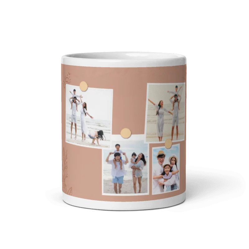 Customized Coffee Mug - Add Your Own Photo -4 Photo Frame Pattern