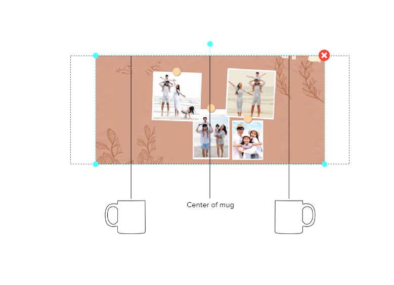 Customized Coffee Mug - Add Your Own Photo -4 Photo Frame Pattern - Image 4